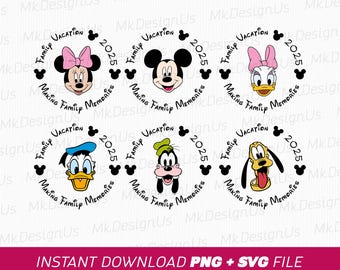 2025 Mickey and Friends Family Vacation SVG PNG (Instant Download)