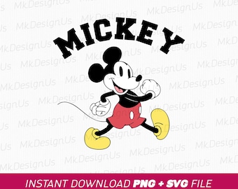 Retro Mickey Mouse Walking SVG, Family Trip Design (Instant Download)