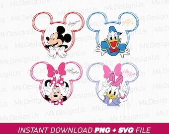 Mickey and Friends SVG, Mouse Ear Bow, Family Trip (Instant Download)