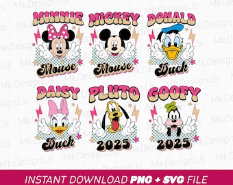 Mickey and Friends 2025 Family Trip SVG PNG Bundle (Digital Download)