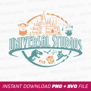 Universal Studios Svg, familievakantie Svg, stripfiguren Svg, familie-uitstapje Svg, Vacay Mode 2025, Png Svg-bestanden voor sublimatie