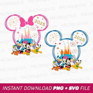 Mickey and Friends Svg, 2025 Family Trip Svg, Magical Kingdom Svg, Family Vacation Svg, Stars and Fireworks Svg, Png Svg Files For Print
