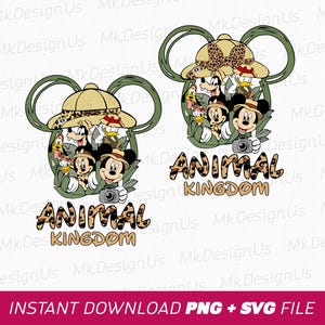 バンドル アニマル キングダム SVG、ワイルド トリップ SVG、マウスと友達 SVG、ファミリー サファリ トリップ SVG、マウスの耳と弓 SVG、Png SVG ファイル昇華
