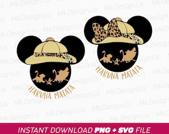 Hakuna Matata SVG, Animal Kingdom Mouse Ears (Instant Download)