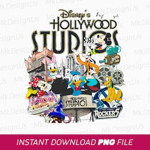 Hollywood Studios Png, Mouse and Friends Png, Family Vacation Png, Cartoon Characters Png, Family Trip Png, Vacay Mode, Png For Sublimation