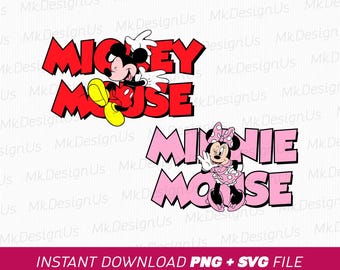 Mouse and Friend SVG, Cartoon Characters, Family Vacation (Instant Download)