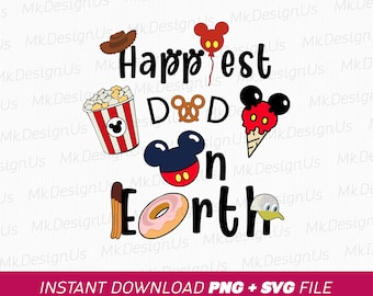 SVG del papá más feliz del mundo, bocadillos y helado, viaje familiar (descarga instantánea)
