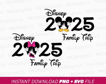 Family Trip 2025 SVG, Mouse Ear Design (Instant Download)