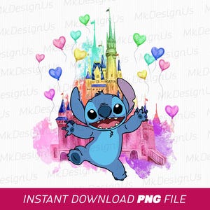 Cute Character Png, Watercolor Castle Png, Colorful Balloons Png, 2025 Family Vacation Png, Family Trip Png, Png File For Sublimation