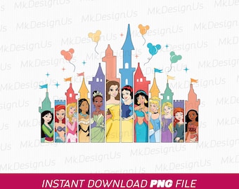 Castello della Principessa PNG per le vacanze, design per viaggi in famiglia (download digitale)