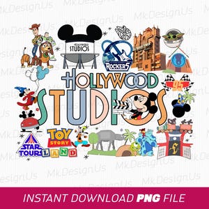 Hollywood Studios Png, Cartoon Characters Png, Family Trip Png, Family Vacation Png, Vacay Mode, Png File For Sublimation, Instant Download