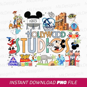 Hollywood Studios Png, Cartoon Characters Png, Mouse and Friends Png, Family Vacation Png, Family Trip Png, Vacay Mode, Png For Sublimation