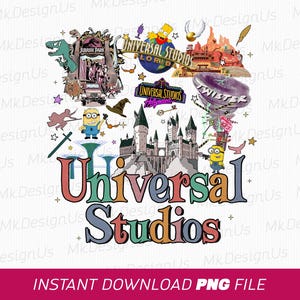 Universal Studios Png, Family Vacation Png, 2025 Family Trip Png, Cartoon Characters Png, Vacay Mode, Png File For Sublimation