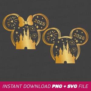Magical Kingdom Svg, 2025 Family Trip Svg, Family Vacation Svg, Mouse Ear and Bow Svg, Fireworks Svg, Png Svg Files, Instant Download