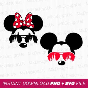 Mouse with Sunglasses Svg, Magical Kingdom Svg, Mouse Couple Svg, Family Trip Svg, Family Vacation Svg, Png Svg Files, Instant Download