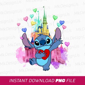 Watercolor Magical Kingdom Png, Cute Character Png, Colorful Balloons Png, Family Vacation Png, Family Trip Png, Png File For Sublimation