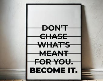 Motiverende typografieprint: minimalistische affirmatiemuurkunst (digitale download)