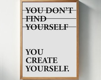 maak zelf print | mentaliteit | bevestiging | motiverende kunst aan de muur | minimalistische typografieprint | anamirunatutoveanu | digitale download