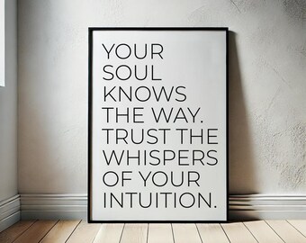 Minimalistische intuïtieve quote print: motiverende muurkunst (digitale download)
