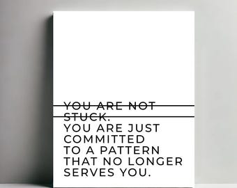 Minimalistische, motiverende citaatafdruk: bevestiging van de mentaliteit (digitale download)
