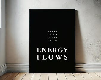 Energiestromen-print: minimalistische, motiverende muurkunst (digitale download)