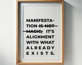 Minimalistische manifestatie citaat print: motiverende kunst aan de muur (digitale download)