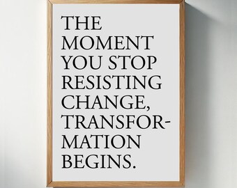 stop weerstand tegen afdrukken | mentaliteit | bevestiging | motiverende kunst aan de muur | minimalistische typografieprint | anamirunatutoveanu | digitale download