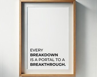Breakdown Breakthrough-print: minimalistische, motiverende muurkunst (digitale download)
