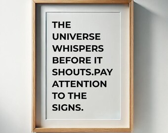 The Universe Whispers-print: minimalistische, motiverende muurkunst (digitale download)