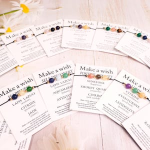 Make a Wish Beaded Crystal Bracelet,Gift Card Gemstone Bracelet,Spiritual Bracelet,Healing Crystal Energy Jewelry,Crystal Support Bracelet