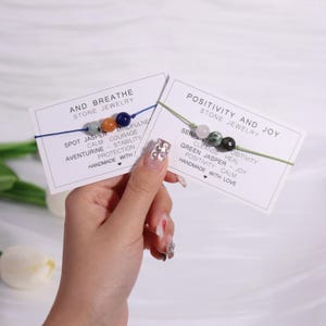 Handmade Crystal Beaded String Bracelet,Energy Bracelet,Healing Protection Bracelet,Lucky De-stress Anxiety Bracelet,Gift Card Bracelet