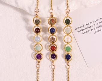 Collana di perline di cristallo dello zodiaco, collana di cristallo curativo, gioielli minimalisti, collana con pietra portafortuna, collana con segno zodiacale, regali di compleanno per lei