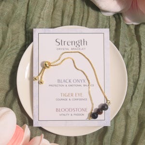 Bracciale di cristallo di forza, braccialetto di pietre preziose vere curative, gioielli con perline di cristallo energetico, gioielli di protezione naturale, regalo di incoraggiamento per lei
