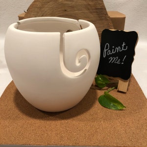 DIY Yarn Bowl, Large Knitting Bowl, Crochet Yarn Holder, DIY Project Ready to Paint Ceramic Bisque, Make Your Own Yarn Keeper image 4