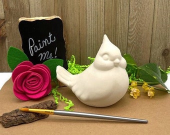 Ceramic Spring Bird, Unpainted Ceramic Bisque Blank, Ready to Paint Pottery, Gift for Avian Fans and Bird Watchers