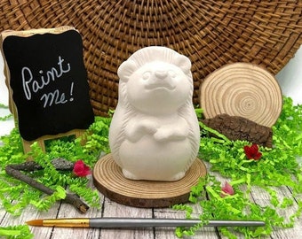 Hedgehog, Ceramic Bisque, Ready to Paint