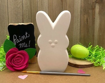 Peep Bunny Bank, Ceramic Bisque Blank, Paint Your Own Pottery, Ready to Paint, Gift for a Rabbit Lover, Year Round or Easter Decor