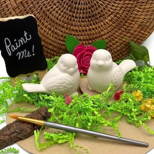 Ensemble printanier d&#39;oiseaux, biscuit en céramique, poterie prête à peindre, projet d&#39;artisanat DIY