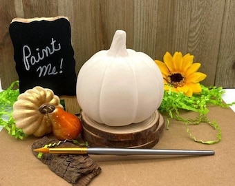 Ceramic Pumpkin Blank,  Ready to Paint Pottery, DIY Halloween and Fall Craft Project