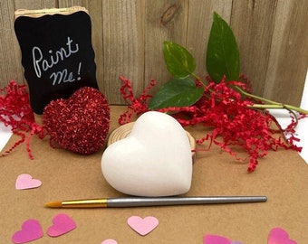 Heart Box, Ceramic Bisque Ready to Paint, DIY Project, Valentine's Day Craft