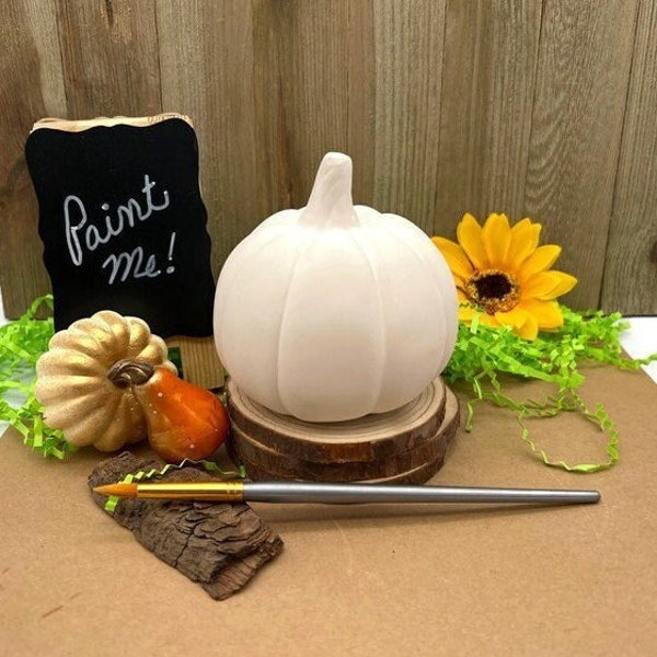 Ceramic Pumpkin Blank,  Ready to Paint Pottery, DIY Halloween and Fall Craft Project