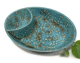 Chip and Dip Bowl in Teal Blue