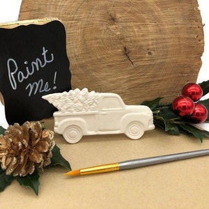 Christmas Truck Ornament - Ceramic Bisque Ready to Paint - DIY Project