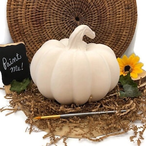 Pumpkin Painting, Unpainted Ceramic Bisque Blank, Ready to Paint Pottery, DIY Craft Project for Fall Time