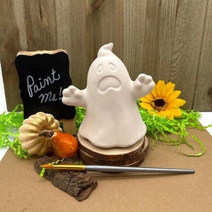 Fantasma de Halloween, bisque de cerámica en blanco, proyecto de artesanía diy