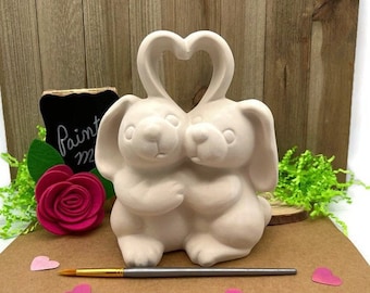 Bunny Rabbit, Unpainted Ceramic Bisque Blank, Paint Your Own Pottery, Ceramics to Paint, Gift for a Rabbit Lover, Year Round or Easter Decor