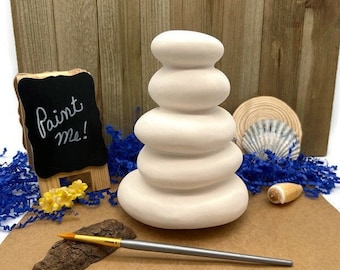 Stack of Stones Path Markers, Ceramic  Bisque, Paint Your Own Pottery, DIY Craft Project