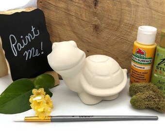 Ceramic Turtle Blank, Tortoise, Ready to Paint Pottery, DIY Craft Project