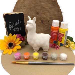 Llama or Alpaca Craft Kit, Ready to Paint Your Own Pottery with Acrylics, Ceramic Bisque