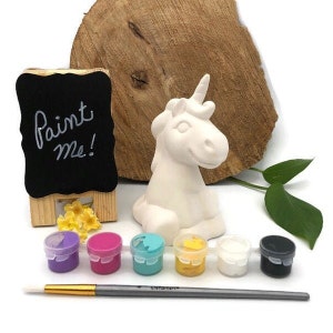 Unicorn Craft Kit with Acrylic Paint Set, Mystical Creature Ceramic Bisque, Paint Your Own Pottery, Gift for a Unicorn Lover